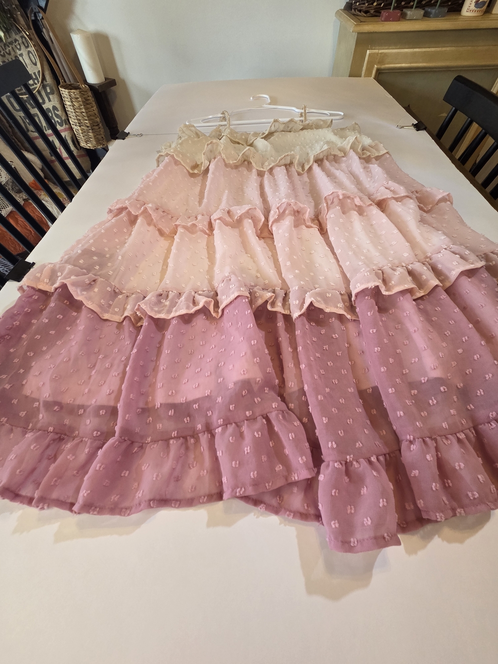 Ushdele Chic Pink Dot Layered Mini Dress - Ruffle Detail - Picture 2 of 10